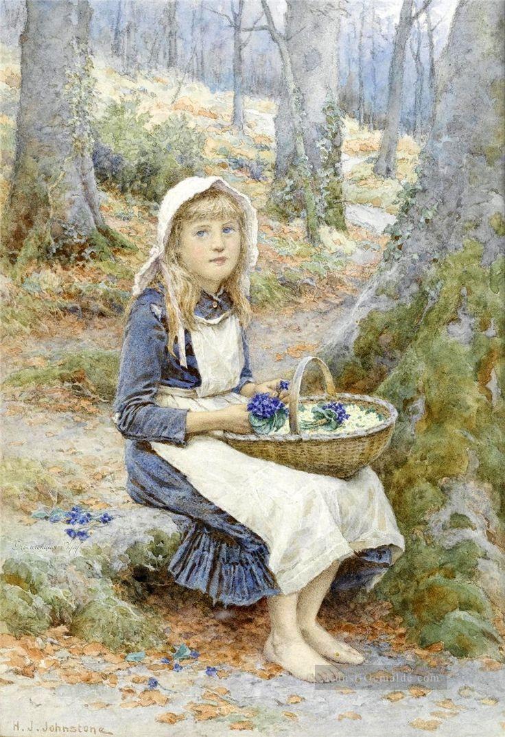 Country Girl von Henry James Johnstone britischen 06 Impressionist Ölgemälde